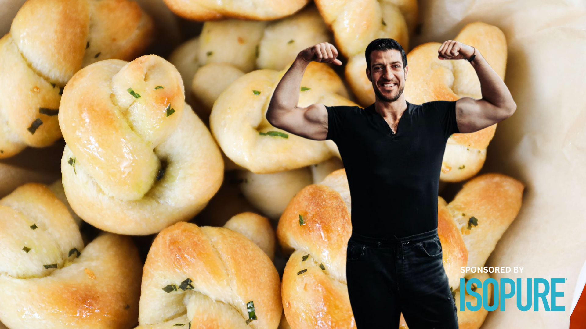 Sunday 2:30 PM – 3:00 PM<br>Chef Bayan “Garlic Knots w/Protein Tzatziki Dipping Sauce” Sponsored by Isopure